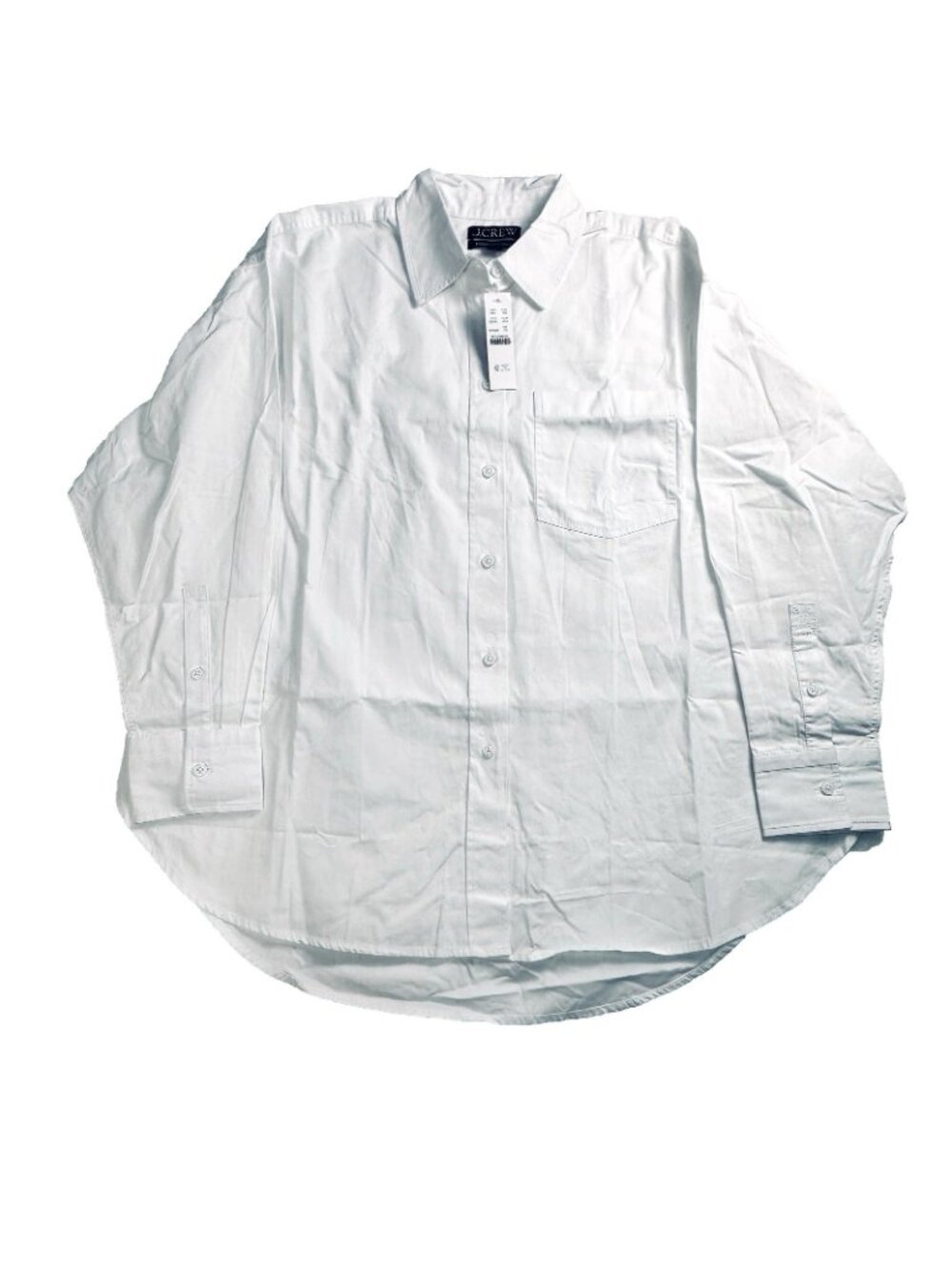 J.Crew Petite Étienne oversized shirt in lightweight Oxford White PL Button Up - Picture 2 of 16